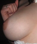 Kayla pulls out her huge tits from her slutty little lace outfit