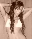 Teen shows off her amazing tight body in a tiny white bikini