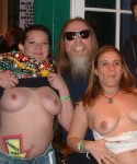 Drunk girls flashing the camera in public