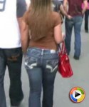 Follow a girl in tight jeans