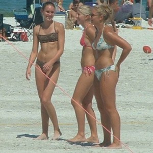 Hot girls playing at the beach