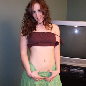 Ruby shows off her brand her green skirt