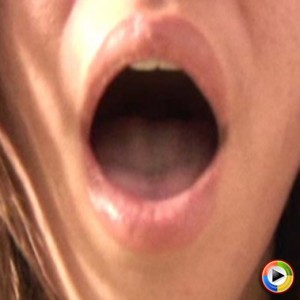 Random girlfriend teases with her mouth that is perfect for sucking dick