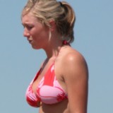 Teens at the beach in candid pictures