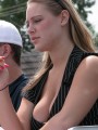 Candid pictures of hot blonde with huge tits