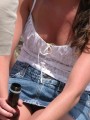Candid pictures of girls drinking at a parade