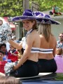 Candid pictures of cheerleaders and hot girls in jeans watching a parade
