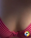 Cute girlfriend teases with her perky tits in a cute bra