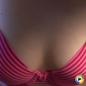 Cute girlfriend teases with her perky tits in a cute bra