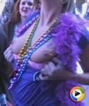 Hot girl flashes her tits for beads at Mardi Gras in New Orleans